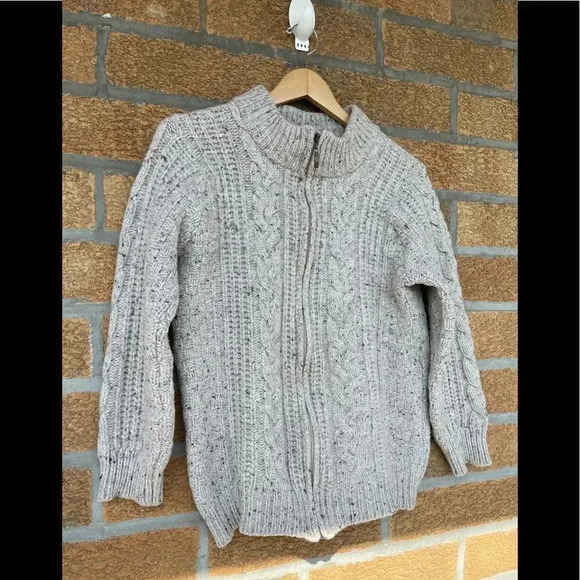 Aran crafts Zip Cable merino wool sweater - Picture 4 of 8